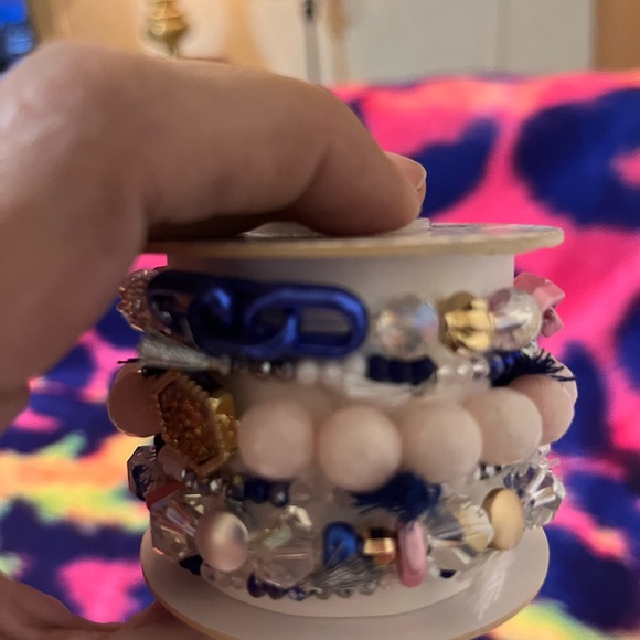 Blushing Navy Springs Shimmer Bracelet Stack - Picture 3 of 7